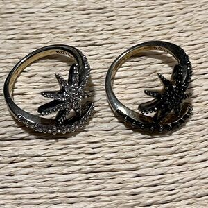 nOir PRE-LOVED AUTHENTIC (2) ASHLEY SUN & MOON RINGS & (1) nOir EARRING …